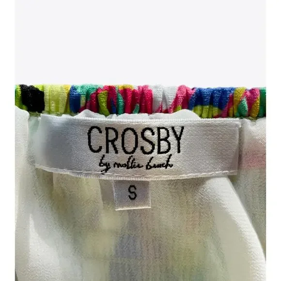 Crosby by Mollie Burch Bowie Dress Size S Green Pink Flamingo Print Resort - Picture 5 of 8